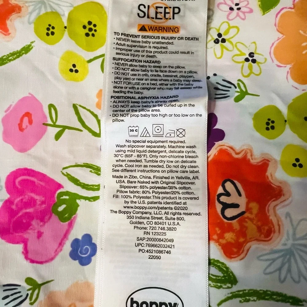 Boppy Floral Nursing Pillow Cover in Pink, Orange, Yellow, Green, Purple Florals